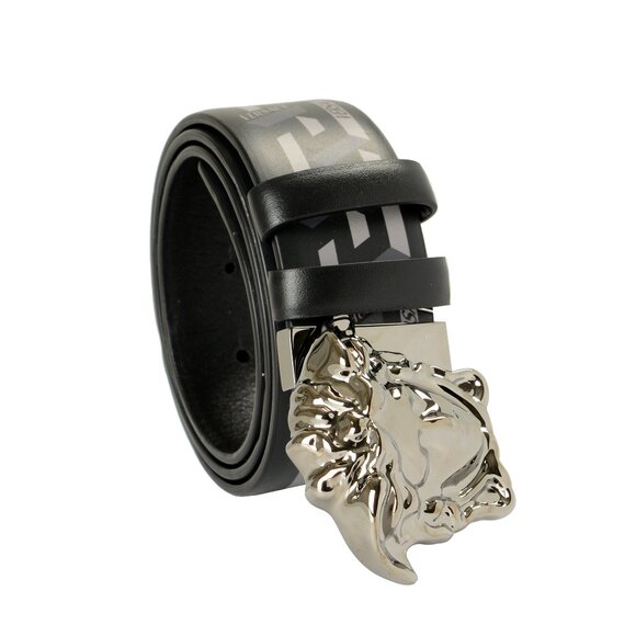 Versace Reversible 100% Leather Silver Medusa Head Decorated Belt US 30 IT 75 - Picture 1 of 6